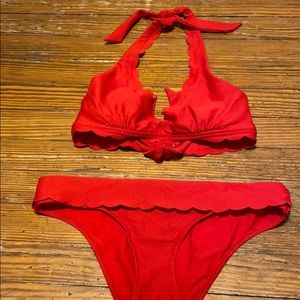 Heidi Klein red bathing suit